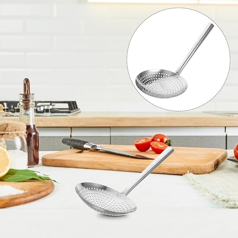 Stainless Steel Magnetic Skimmer Ladle Long Handle Heat Resistant Strainer Spoon - Image 4